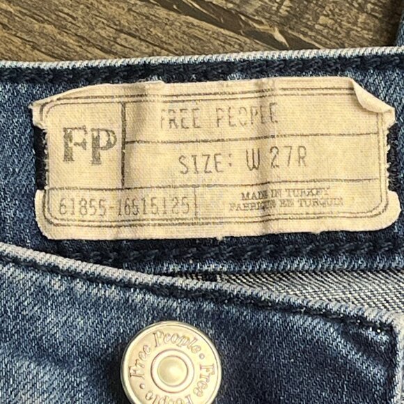 Free People Skinny Blue Jeans Pants Denim ((size W 27R)) - Picture 7 of 8